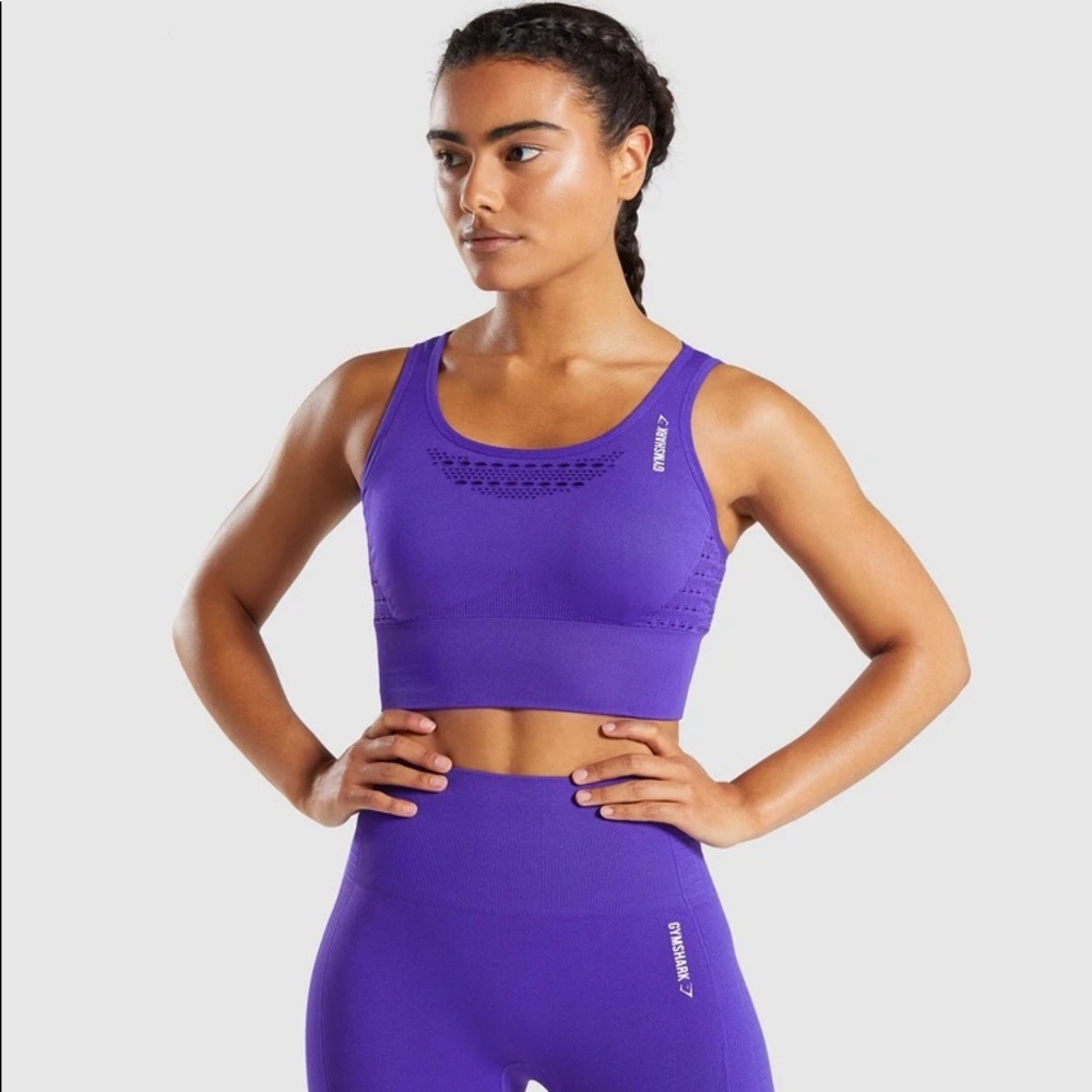 Gymshark Energy + Seamless Crop Top Indigo